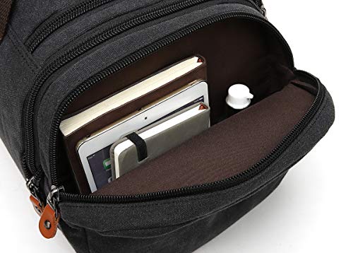 Kenox Black Canvas Weekend Duffel Tote