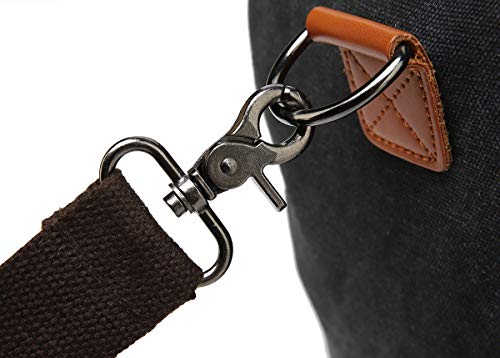 Kenox Black Canvas Weekend Duffel Tote