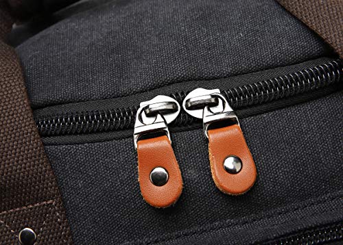 Kenox Black Canvas Weekend Duffel Tote