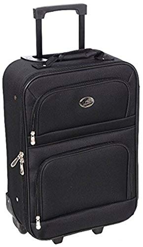 New Black Travel Carry On Suitcase On Wheels With Extendable Handle [Apparel]