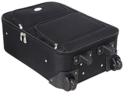 New Black Travel Carry On Suitcase On Wheels With Extendable Handle [Apparel]