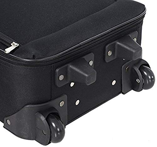 New Black Travel Carry On Suitcase On Wheels With Extendable Handle [Apparel]