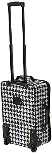 Rockland Fashion Softside Upright Luggage Set, Expandable, Kensington, Black and White, 2-Piece(14/19)