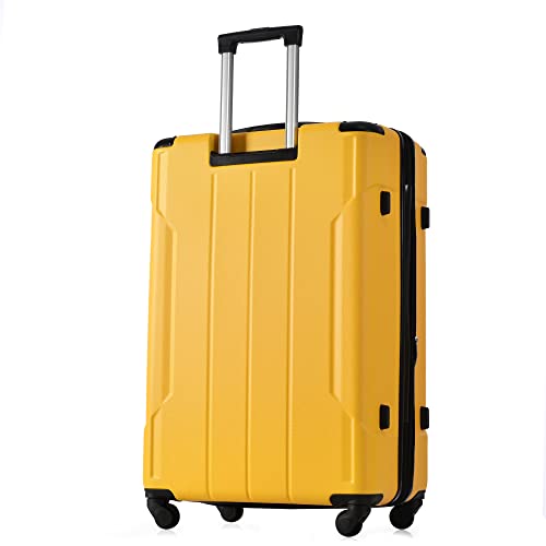 Merax Luggage Sets Suitcases With Wheels 3 Sets Expandable Luggage With Tsa Lock, Lightweight Hard Shell Travel Set, Yellow