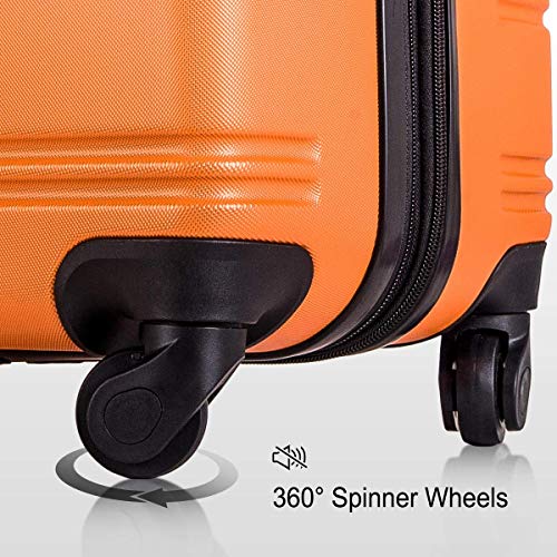 Merax Luggage 3 Piece Expandable Spinner Set Orange