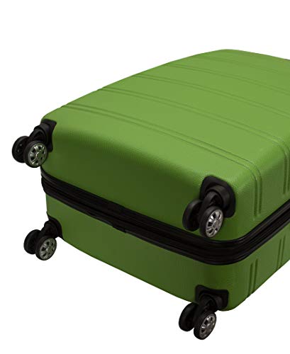 Rockland Melbourne Hardside Expandable Spinner Wheel Luggage, Green, 3-Piece Set (20/24/28)