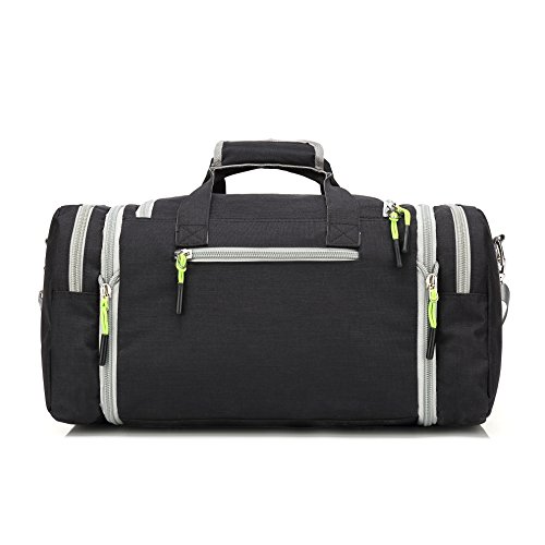 Kenox Oversized Canvas Travel Tote Luggage Weekend Duffel Bag (Blackfabric)
