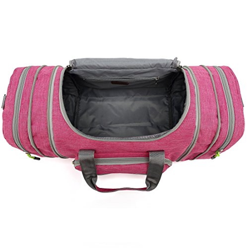 Kenox Oversized Canvas Travel Tote Luggage Weekend Duffel Bag (Pinkfabric)