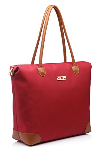 NNEE® Water Resistance Nylon Tote Bag & Multiple Pocket Design - Red
