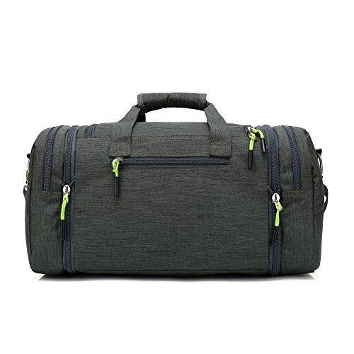 Kenox Oversized Canvas Travel Tote Luggage Weekend Duffel Bag (Greenblackfabric)