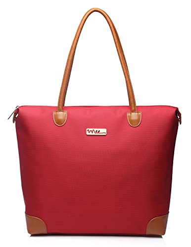 NNEE® Water Resistance Nylon Tote Bag & Multiple Pocket Design - Red