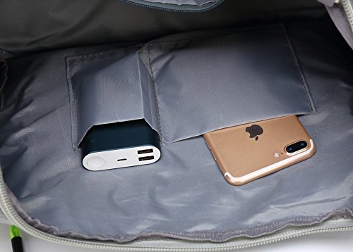 Kenox Oversized Canvas Travel Tote Luggage Weekend Duffel Bag (Greenblackfabric)