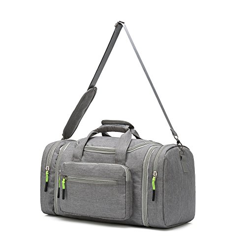 Kenox Oversized Canvas Travel Tote Luggage Weekend Duffel Bag (Greyfabric)