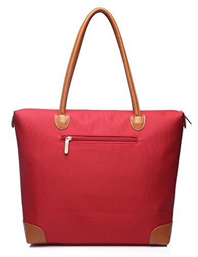 NNEE® Water Resistance Nylon Tote Bag & Multiple Pocket Design - Red