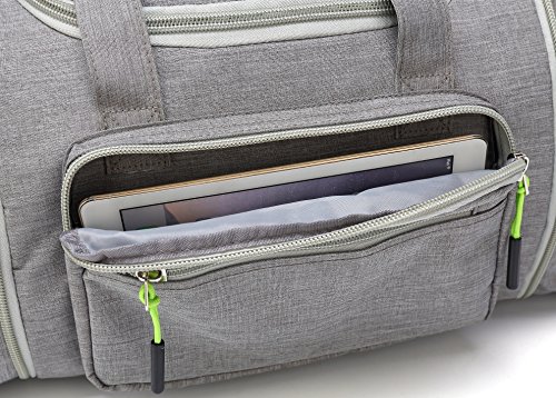 Kenox Oversized Canvas Travel Tote Luggage Weekend Duffel Bag (Greyfabric)