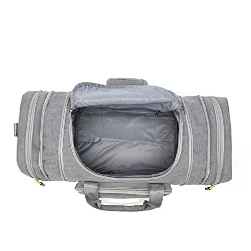 Kenox Oversized Canvas Travel Tote Luggage Weekend Duffel Bag (Greyfabric)