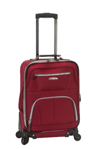 Rockland Pasadena Softside Spinner Wheel Luggage, Red, Carry-On 20-Inch