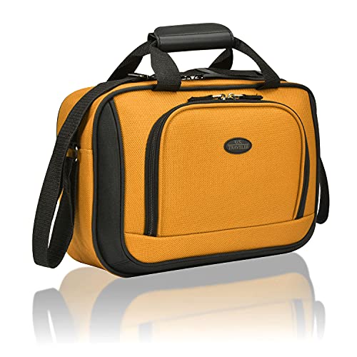 Rugged Fabric Expandable Carry-on Luggage Set, Mustard
