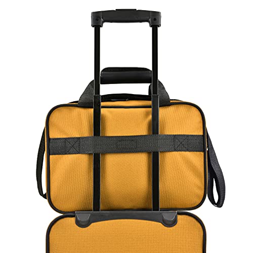 Rugged Fabric Expandable Carry-on Luggage Set, Mustard