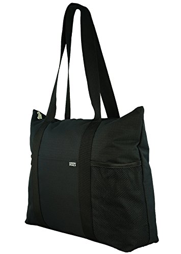 Ensign Peak Shoulder Tote with Multiple Pockets and Zipper Closure, Black