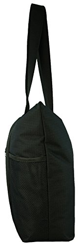 Ensign Peak Shoulder Tote with Multiple Pockets and Zipper Closure, Black