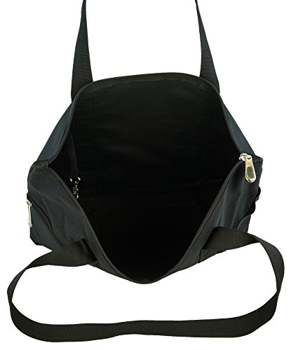 Ensign Peak Shoulder Tote with Multiple Pockets and Zipper Closure, Black