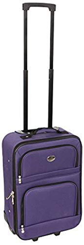 New Deep Purple Travel Carry On Suitcase On Wheels With Extendable Handle