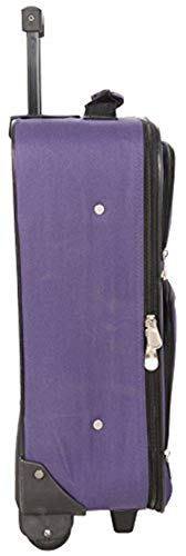 New Deep Purple Travel Carry On Suitcase On Wheels With Extendable Handle