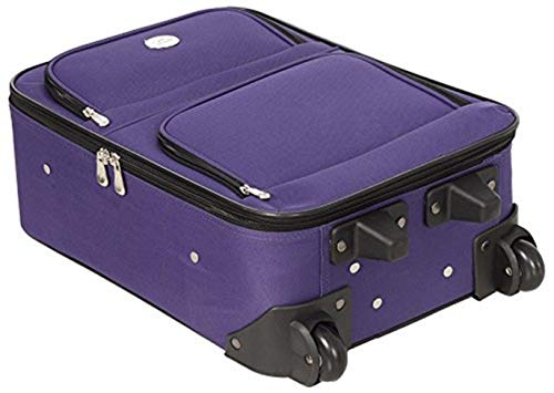 New Deep Purple Travel Carry On Suitcase On Wheels With Extendable Handle