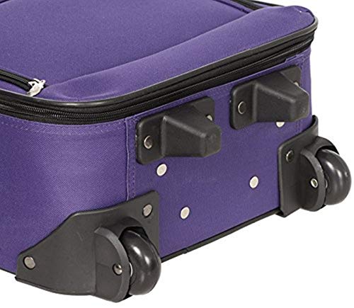 New Deep Purple Travel Carry On Suitcase On Wheels With Extendable Handle
