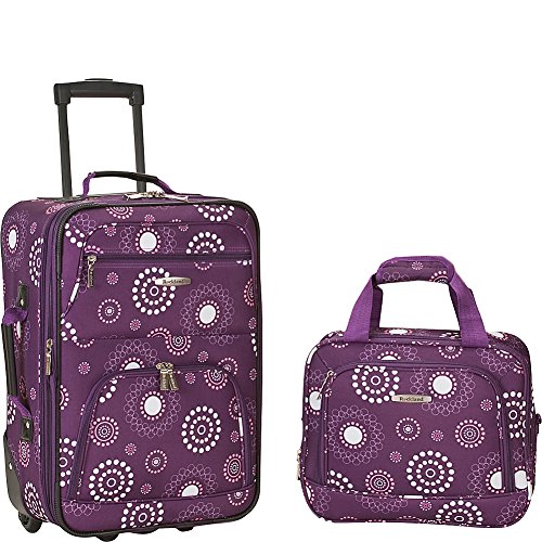 Rockland Fashion Softside Upright Luggage Set, Expandable, Purple Pearl, 2-Piece (14/19)