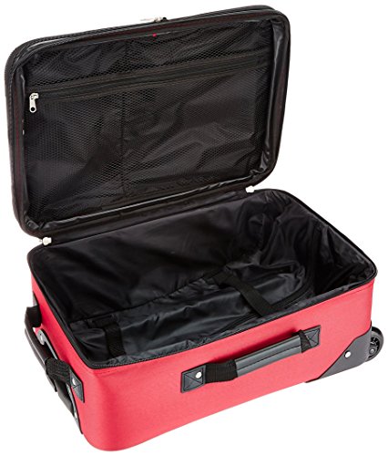 Rockland Fashion Softside Upright Luggage Set,Expandable, Red, 2-Piece (14/19)