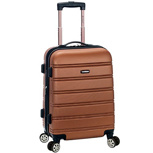 Rockland Melbourne Hardside Expandable Spinner Wheel Luggage, Brown, Carry-On 20-Inch