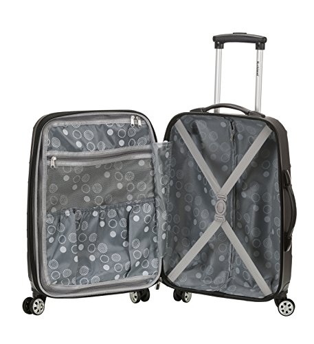 Rockland Melbourne Hardside Expandable Spinner Wheel Luggage, Black Wave, Carry-On 20-Inch