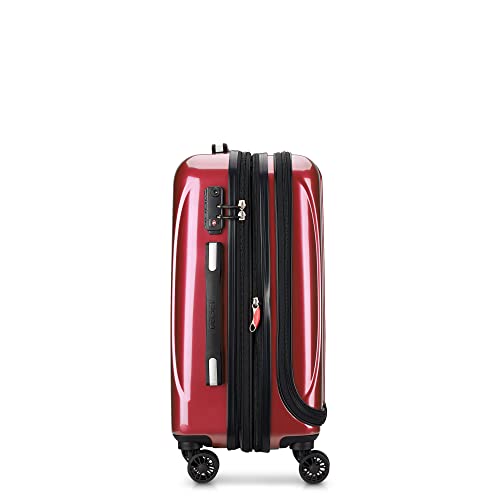 DELSEY Paris Helium Aero Hardside Expandable Luggage with Spinner Wheels, Brick Red, Carry-On 19 Inch
