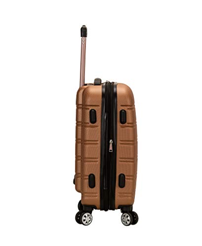 Rockland Melbourne Hardside Expandable Spinner Wheel Luggage, Brown, Carry-On 20-Inch