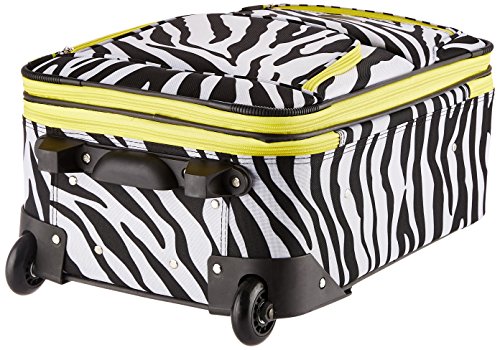 Rockland Fashion Softside Upright Luggage Set, Expandable, Lime Zebra, 2-Piece (14/19)