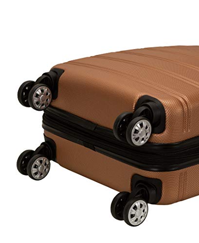 Rockland Melbourne Hardside Expandable Spinner Wheel Luggage, Brown, Carry-On 20-Inch
