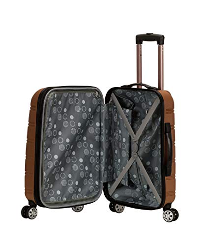 Rockland Melbourne Hardside Expandable Spinner Wheel Luggage, Brown, Carry-On 20-Inch