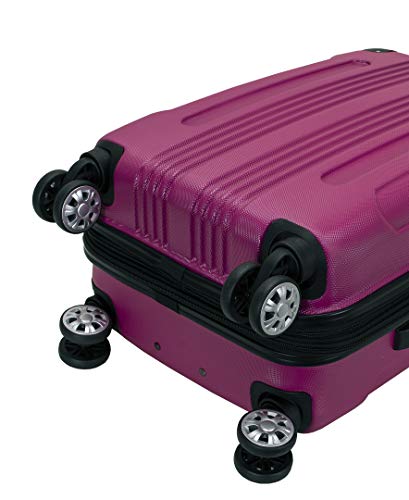 Rockland London Hardside Spinner Wheel Luggage, Magenta, 3-Piece Set (20/24/28)