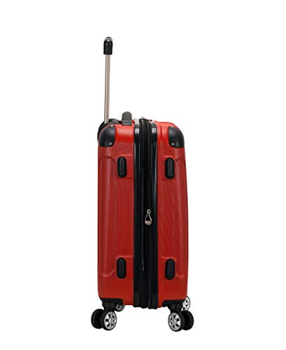 Rockland London Hardside Spinner Wheel Luggage, Red, 3-Piece Set (20/24/28)