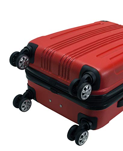 Rockland London Hardside Spinner Wheel Luggage, Red, 3-Piece Set (20/24/28)