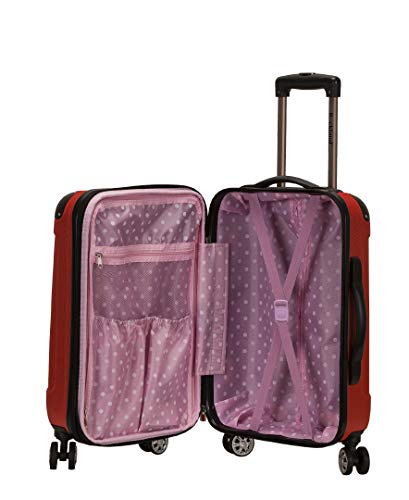 Rockland London Hardside Spinner Wheel Luggage, Red, 3-Piece Set (20/24/28)