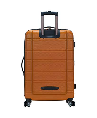 Rockland Melbourne Hardside Expandable Spinner Wheel Luggage, Orange, 3-Piece Set (20/24/28)