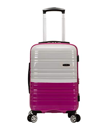 Rockland Melbourne Hardside Expandable Spinner Wheel Luggage, Two Tone Magenta, Carry-On 20-Inch
