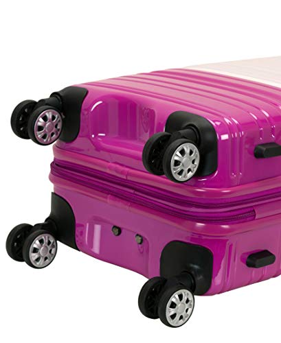 Rockland Melbourne Hardside Expandable Spinner Wheel Luggage, Two Tone Magenta, Carry-On 20-Inch