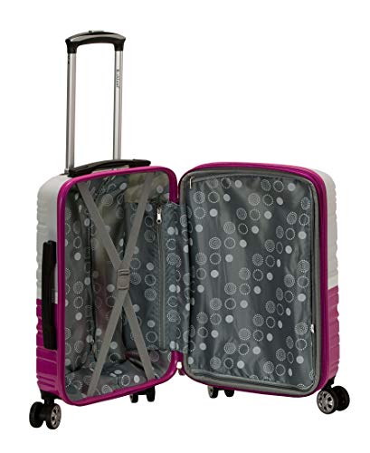 Rockland Melbourne Hardside Expandable Spinner Wheel Luggage, Two Tone Magenta, Carry-On 20-Inch