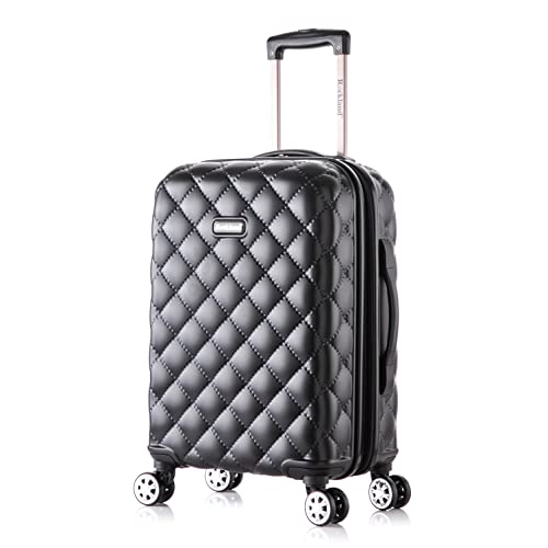Rockland Melbourne Hardside Expandable Spinner Wheel Luggage, Quilt, Carry-On 20-Inch Black