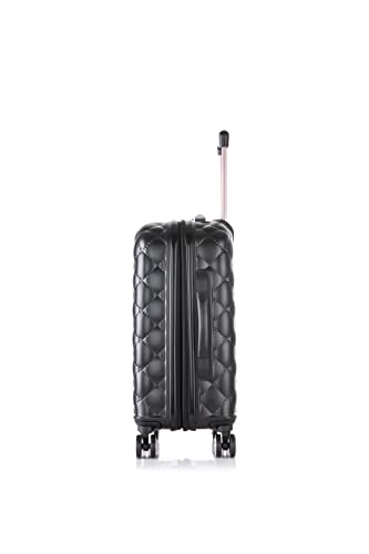 Rockland Melbourne Hardside Expandable Spinner Wheel Luggage, Quilt, Carry-On 20-Inch Black