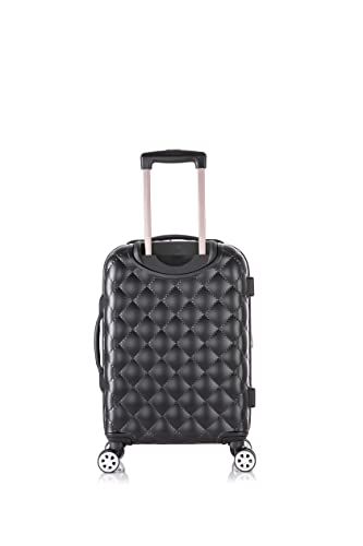 Rockland Melbourne Hardside Expandable Spinner Wheel Luggage, Quilt, Carry-On 20-Inch Black